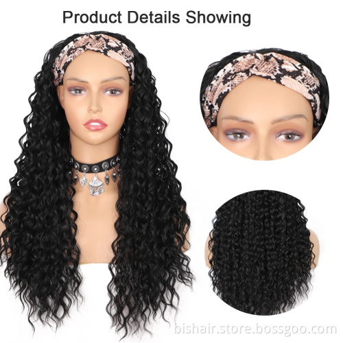 100% Human Hair Wig for Black Women Brazilian Virgin Human Hair Vendor Wigs Wholesale Deep Wave Headband Wig